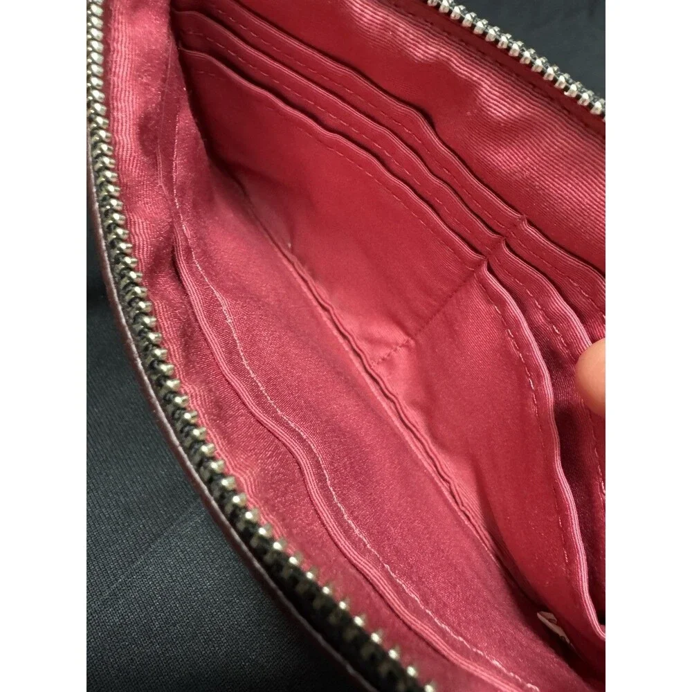 Coach Posey Cluster Floral Wristlet Wallet Travel Pink Mini Bag Flowers - Picture 8 of 9